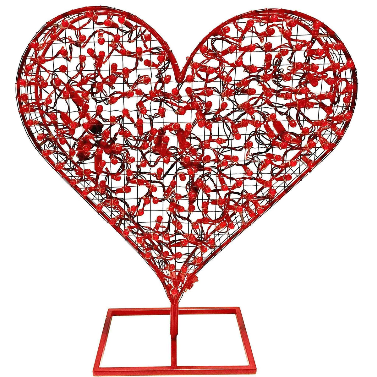 24in LED Lit Valentine's Day Heart with Display Stand - Lee Display