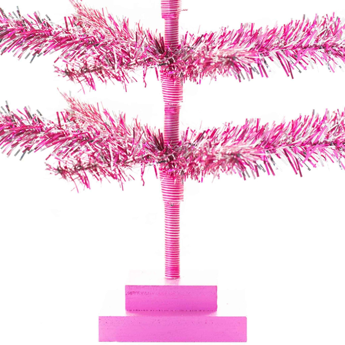 24in Vintage Pink & Silver Tinsel Christmas Tree - Lee Display