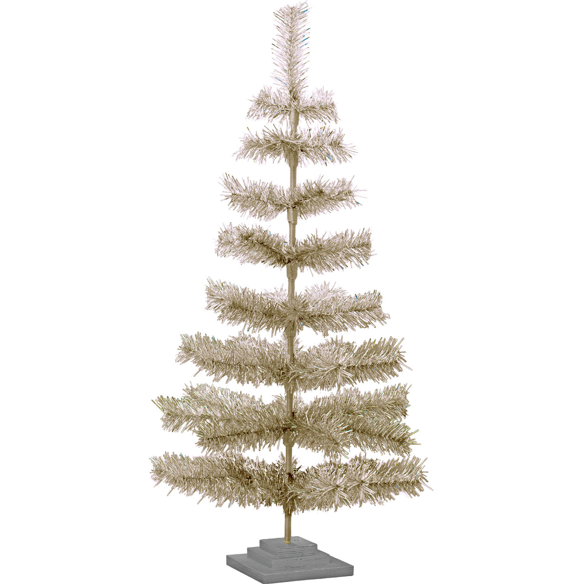 Antique Silver Tinsel Christmas Tree