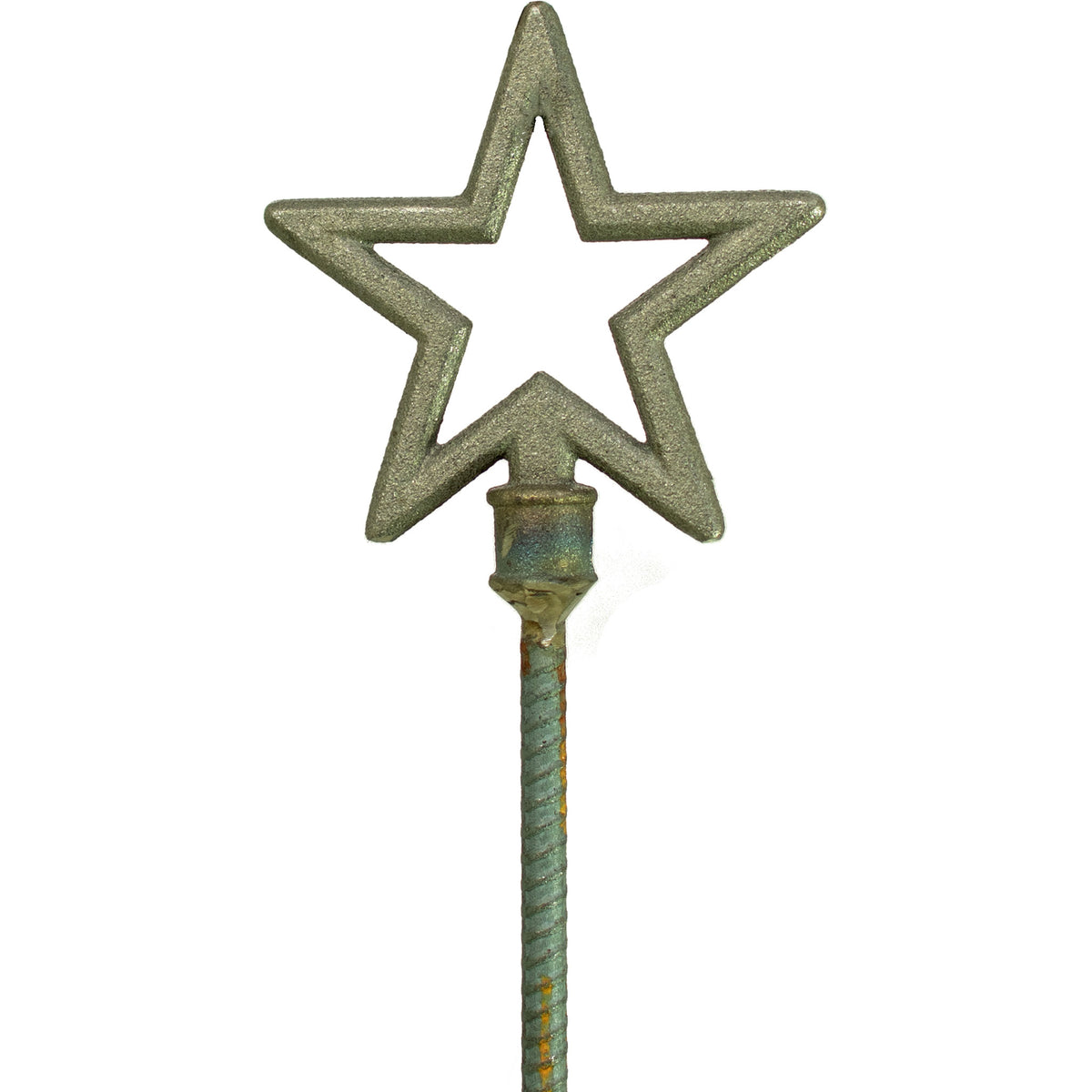 The front and back photo of the North Star garden hose stake guide.