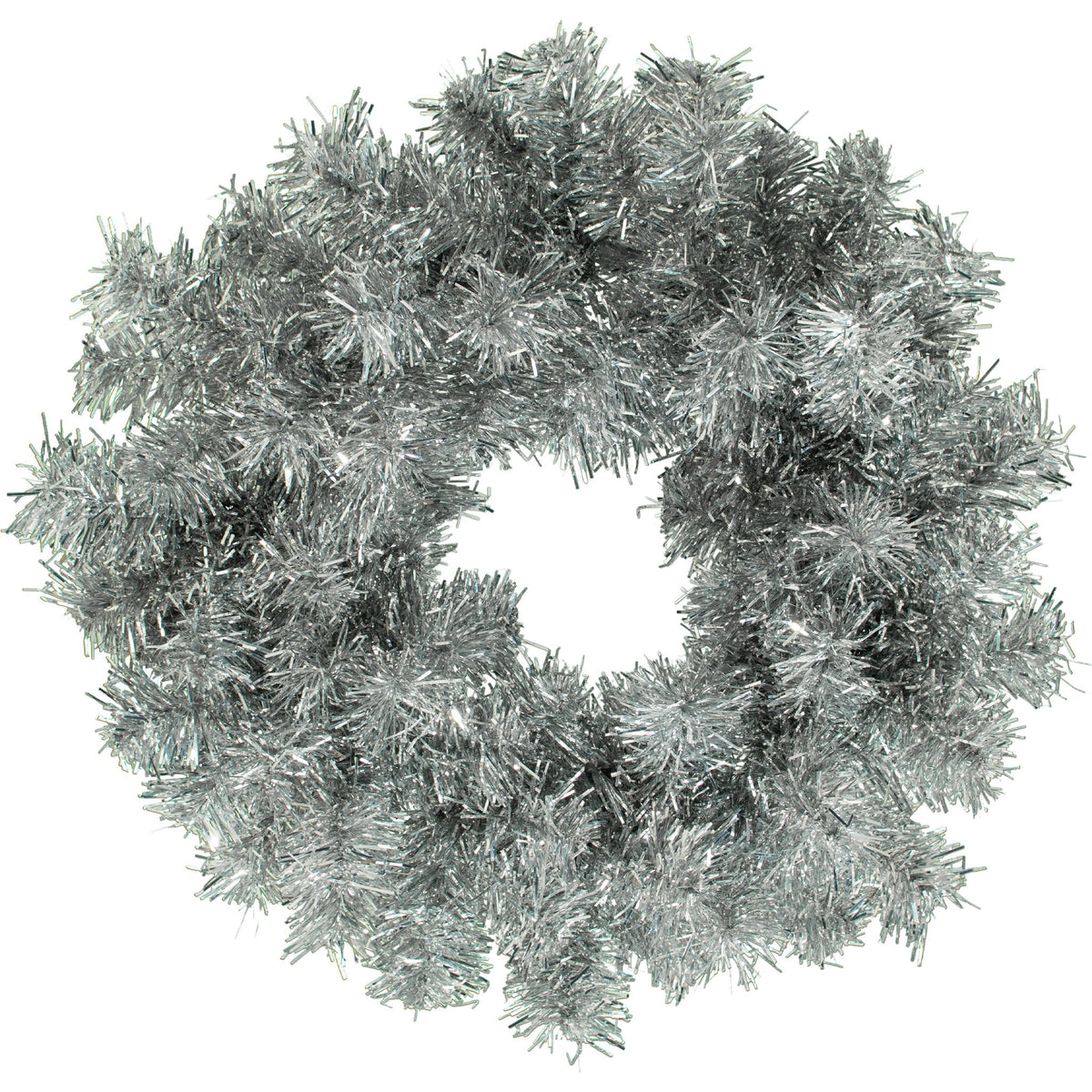Introducing our 18in Silver Tinsel Christmas Wreaths - the perfect addition to your holiday décor!
