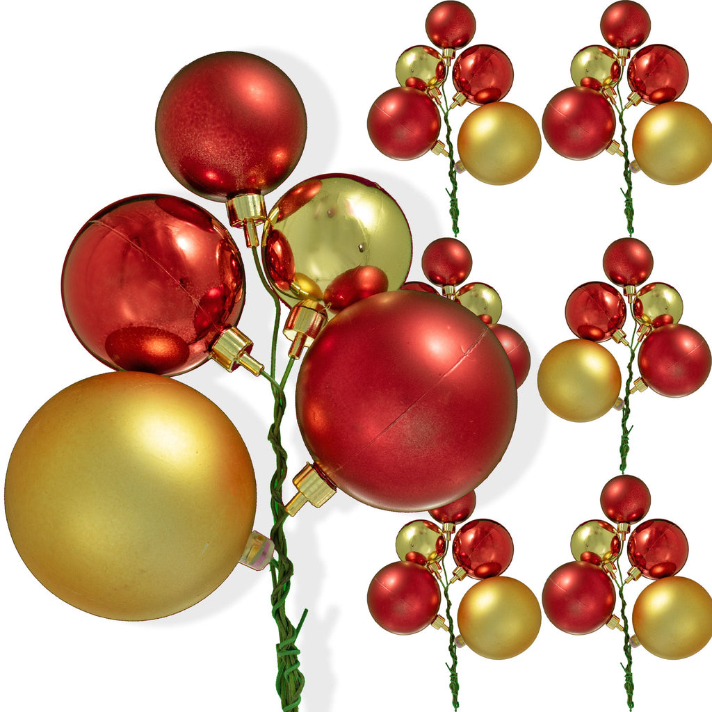 Silver & Gold Christmas Ball Ornament Clusters, Sold in Sets of 6 – Lee  Display