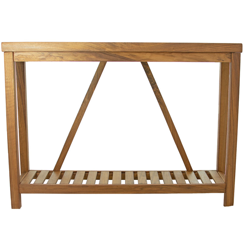Lee Display's Walnut Entry Table is country rustic and farmhouse style.