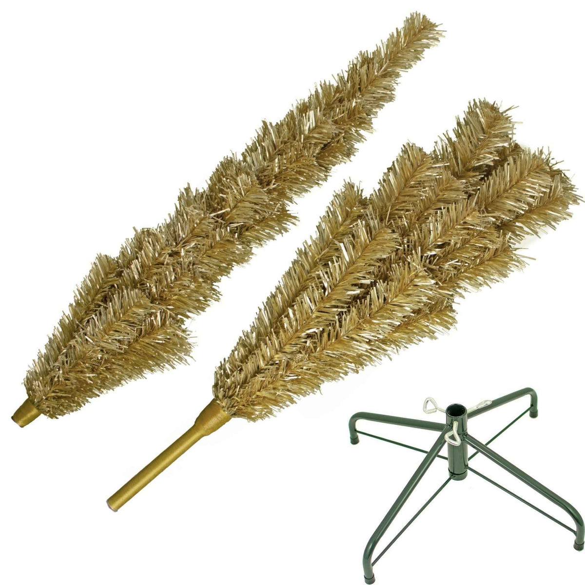 Antique Gold Tinsel Christmas Tree - Lee Display