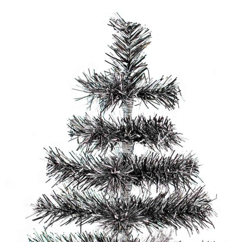Black & Silver Firework Tinsel Tree - Lee Display