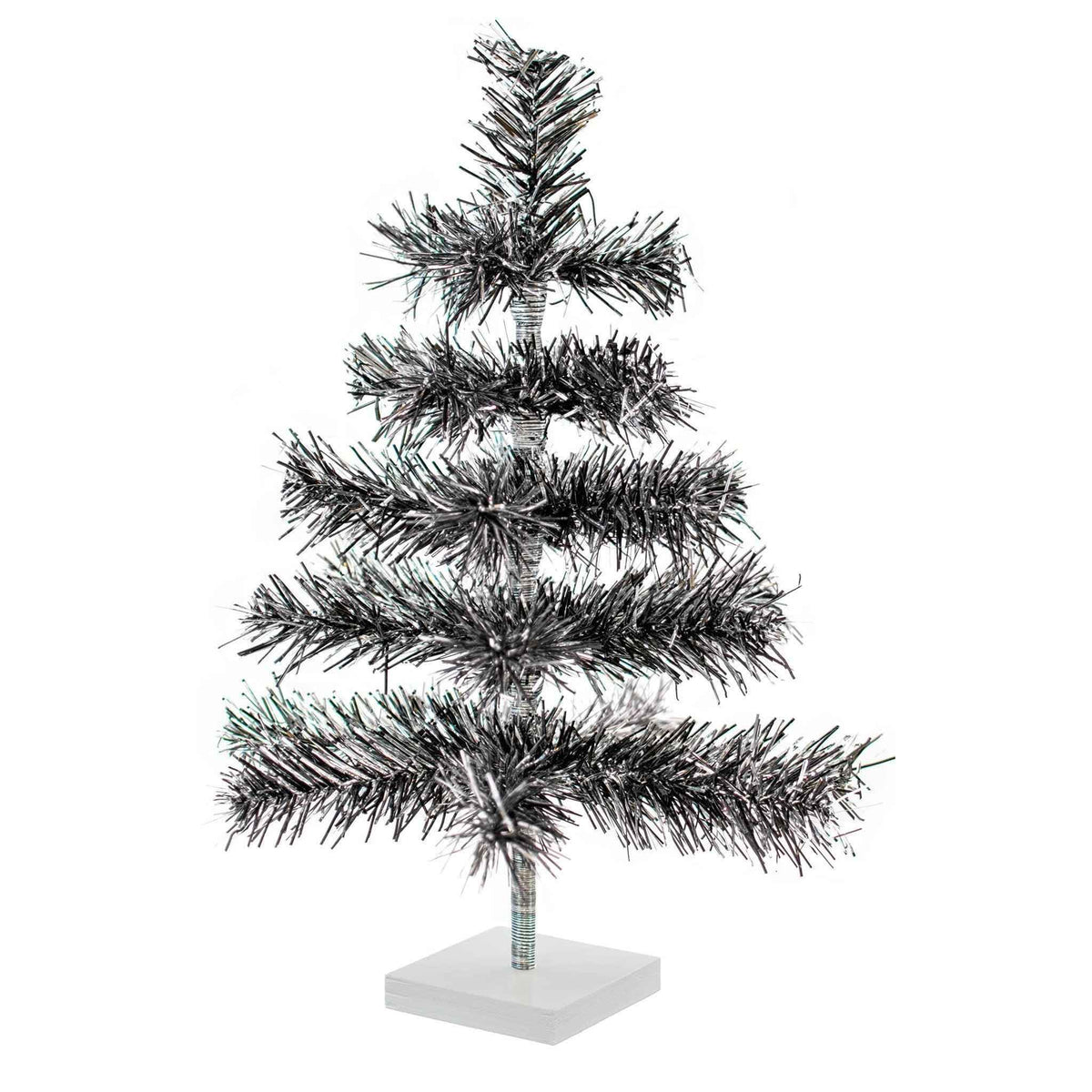Black & Silver Firework Tinsel Tree - Lee Display