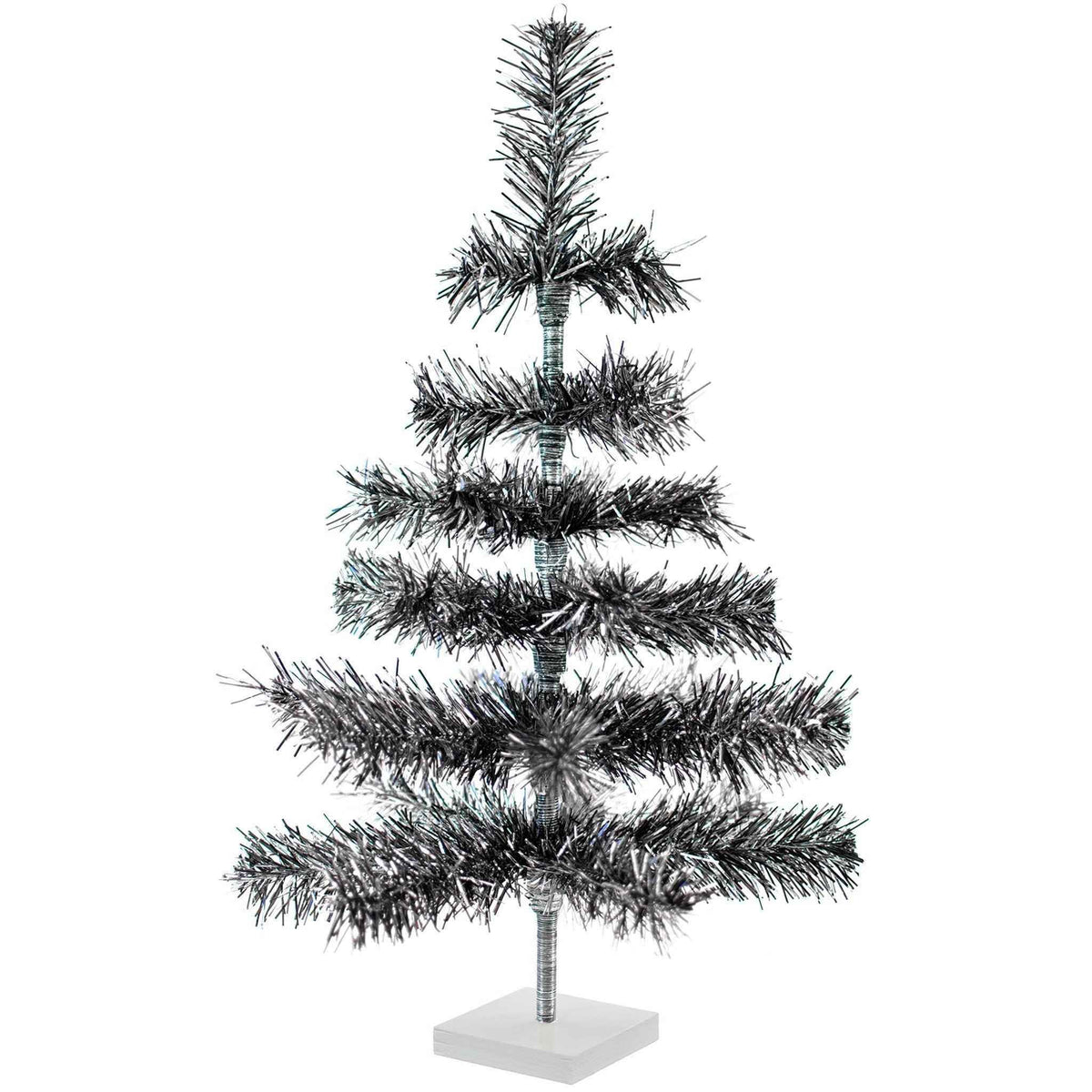 Black & Silver Firework Tinsel Tree - Lee Display