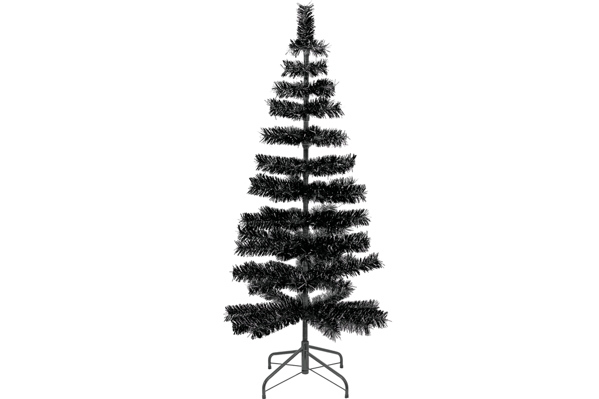 Black & Silver Firework Tinsel Tree - Lee Display