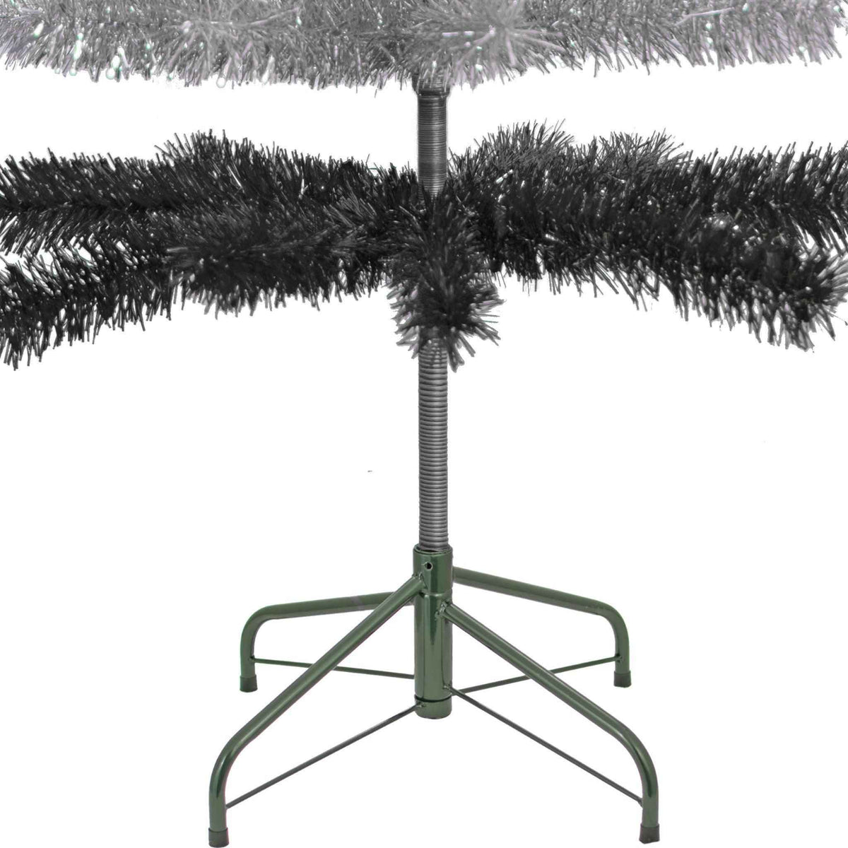 Black & Silver Layered Tinsel Christmas Tree - Lee Display