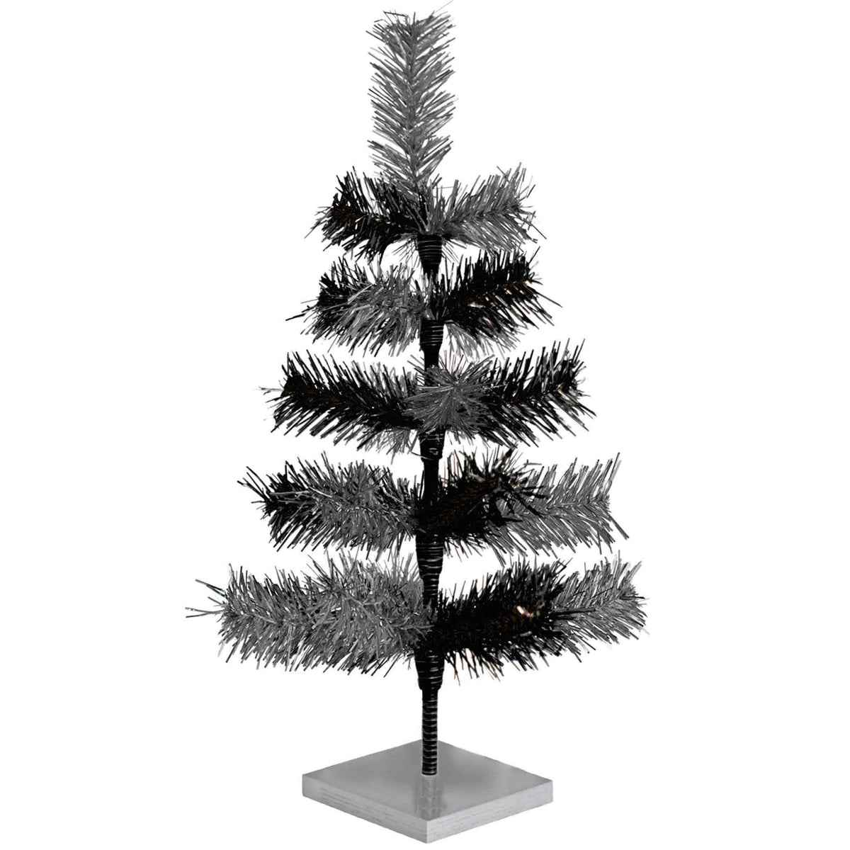 Black & Silver Mixed Tinsel Tree - Lee Display