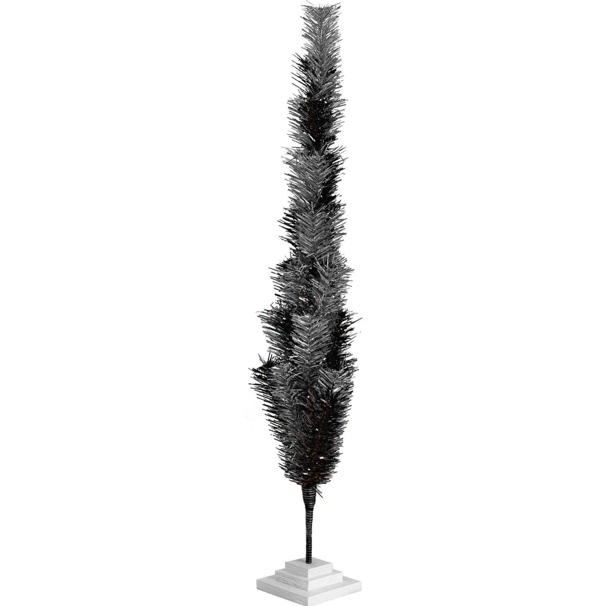 Black & Silver Mixed Tinsel Tree - Lee Display