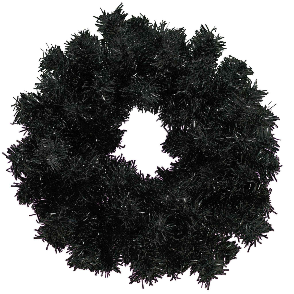 Black Tinsel Christmas Wreaths - Lee Display