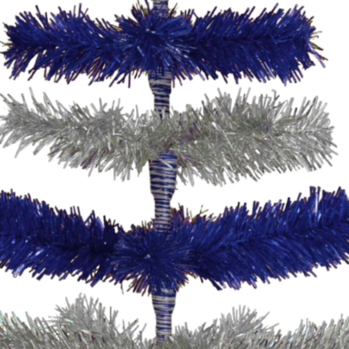 Blue & Silver Layered Tinsel Christmas Tree - Lee Display