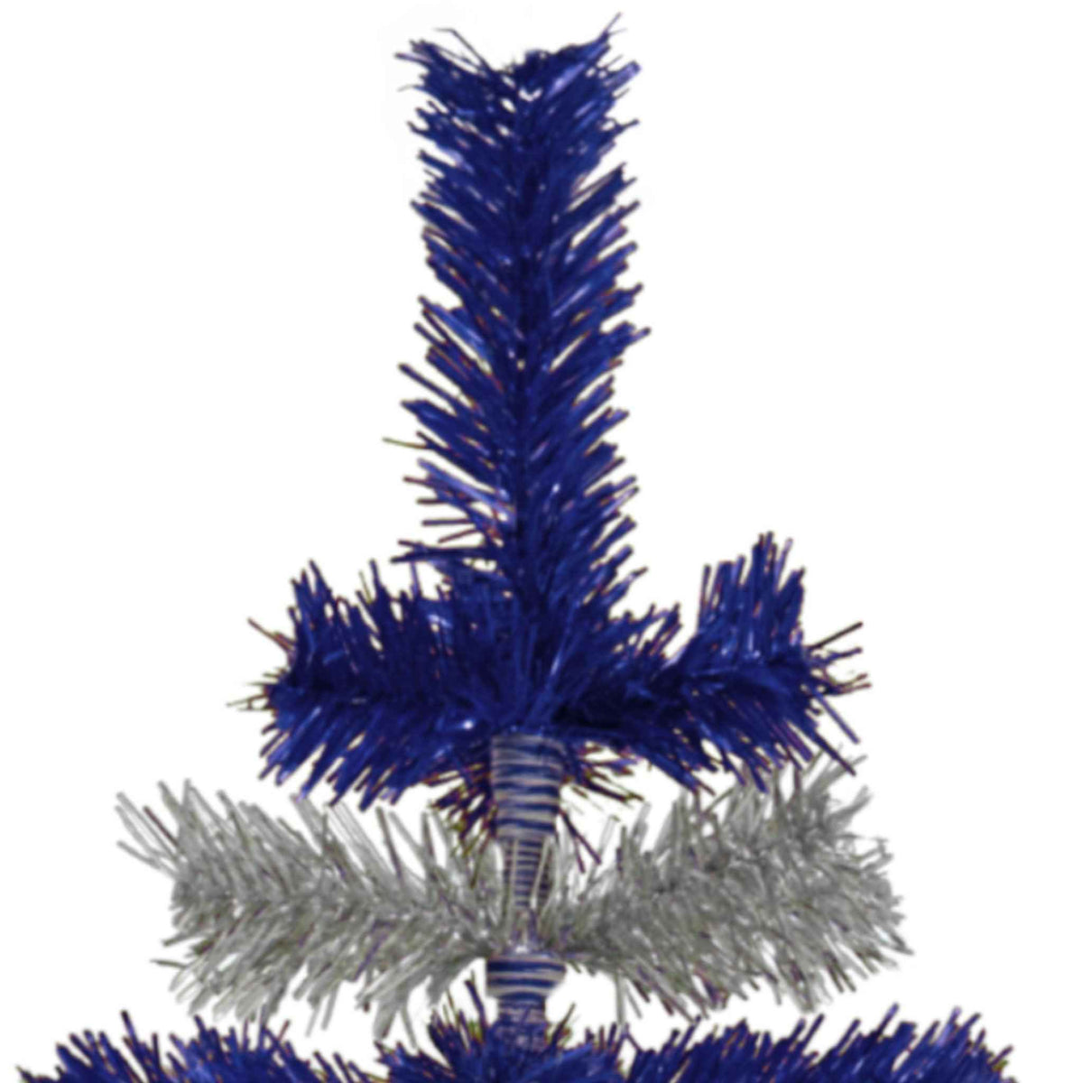 Blue & Silver Layered Tinsel Christmas Tree - Lee Display