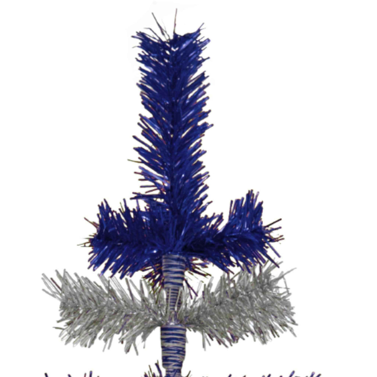 Blue & Silver Layered Tinsel Christmas Tree - Lee Display