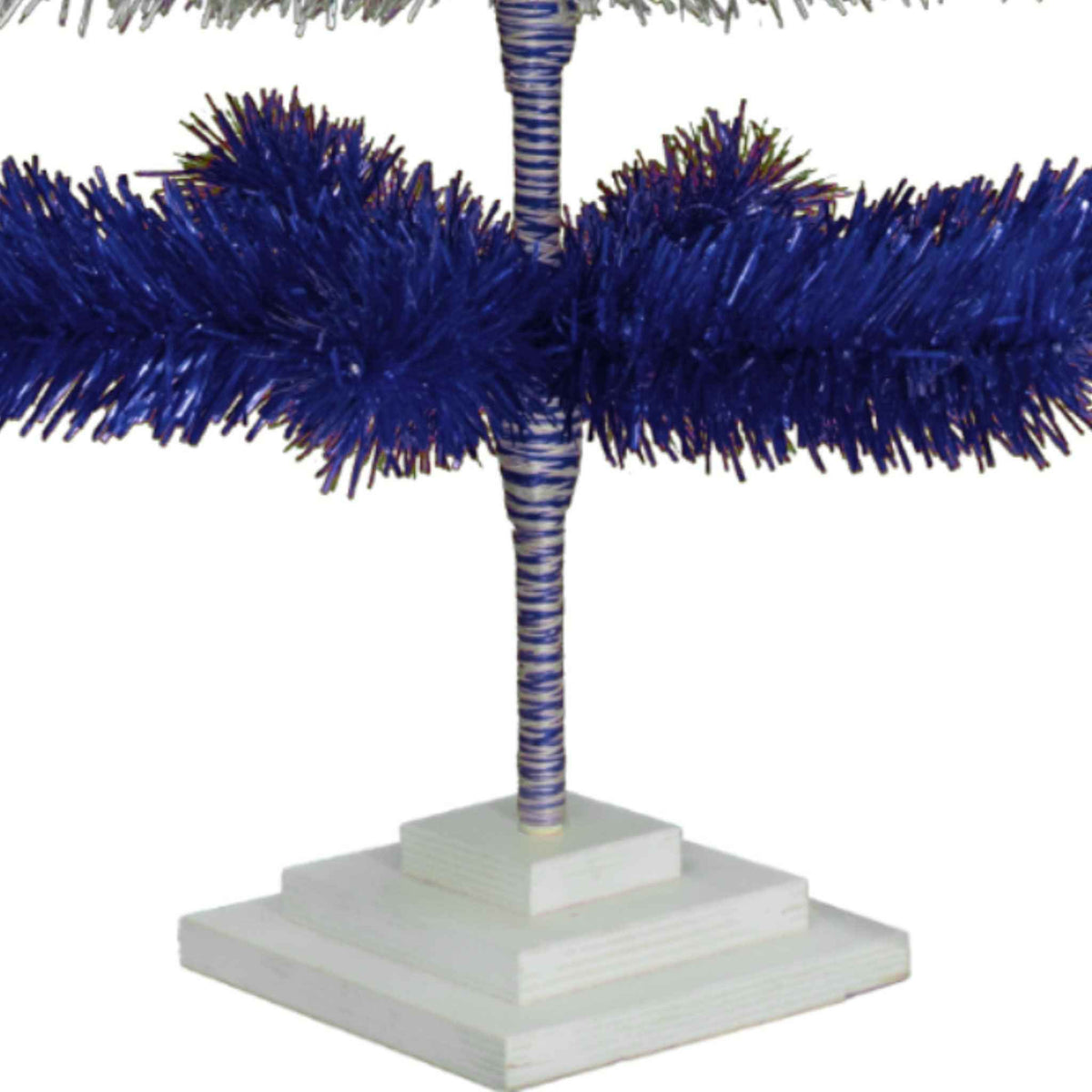 Blue & Silver Layered Tinsel Christmas Tree - Lee Display
