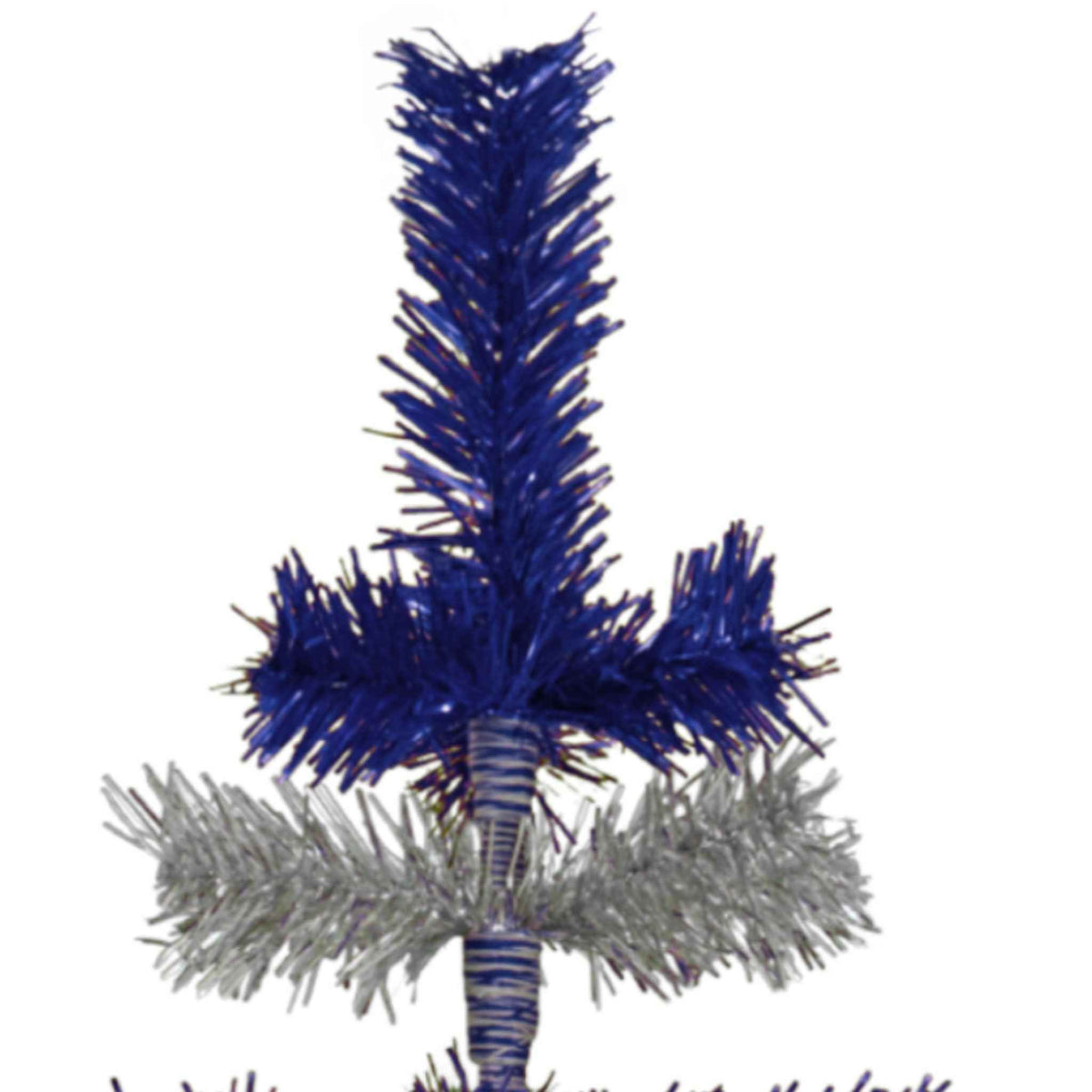 Blue & Silver Layered Tinsel Christmas Tree - Lee Display