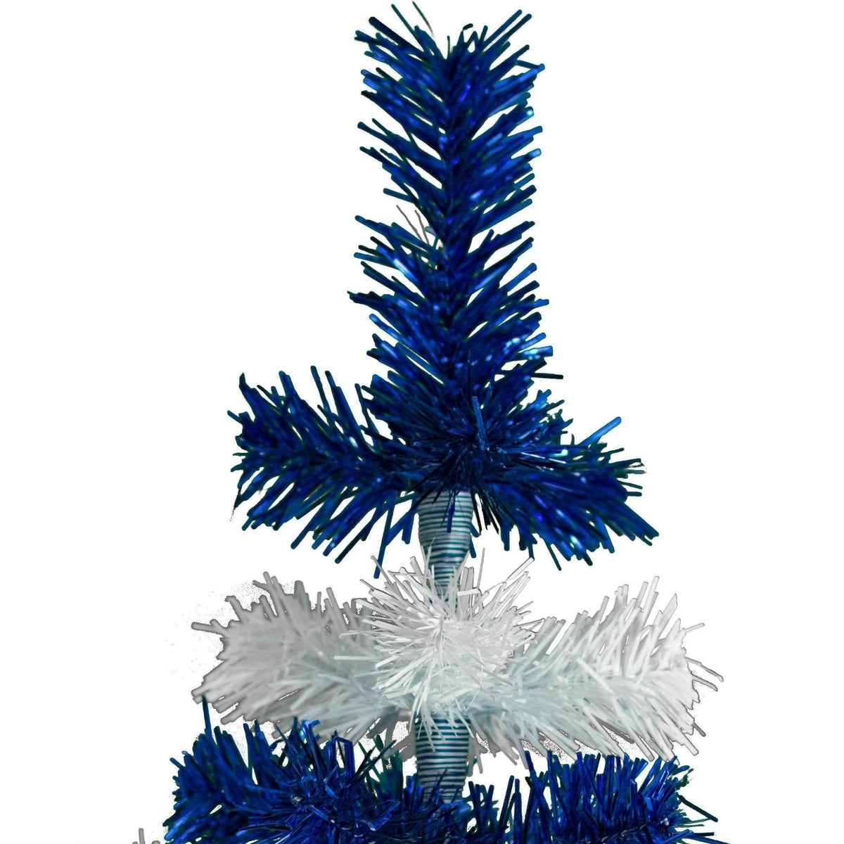 Blue & White Layered Tinsel Christmas Tree - Lee Display