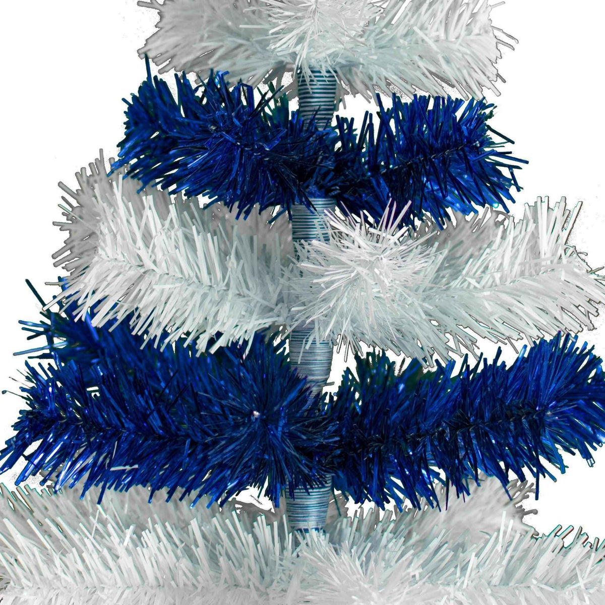Blue & White Layered Tinsel Christmas Tree - Lee Display