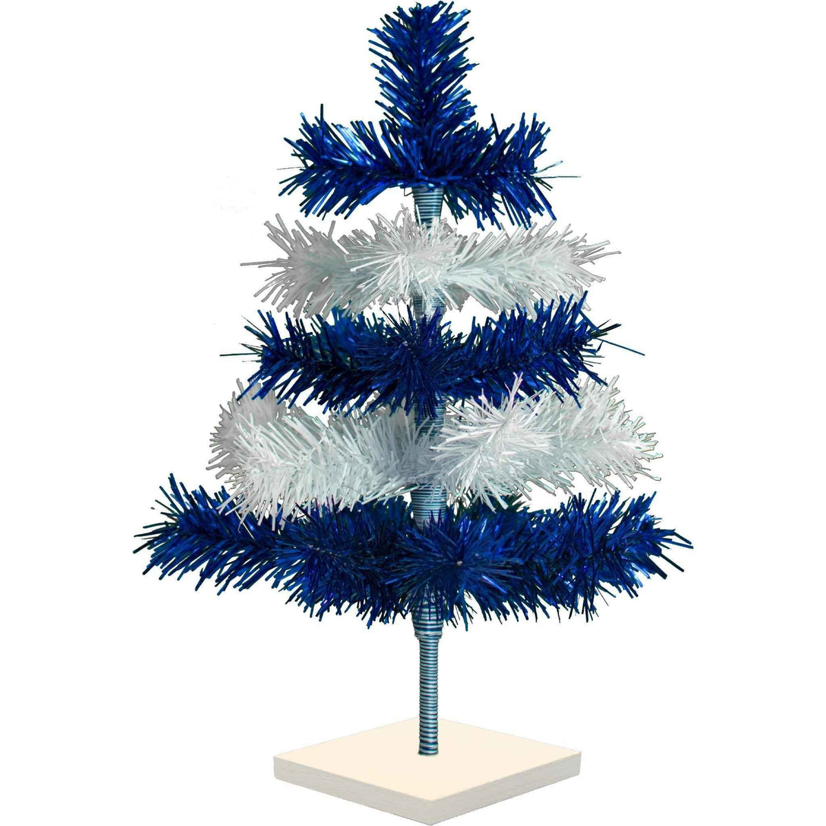 Blue & White Layered Tinsel Christmas Tree - Lee Display