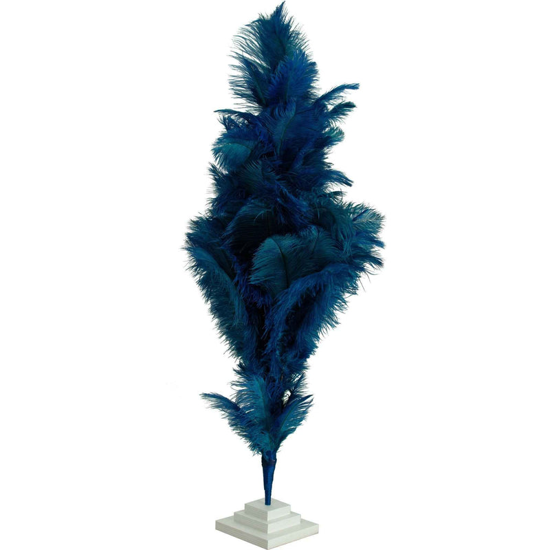 Blue Ostrich Feather Christmas Tree - Lee Display