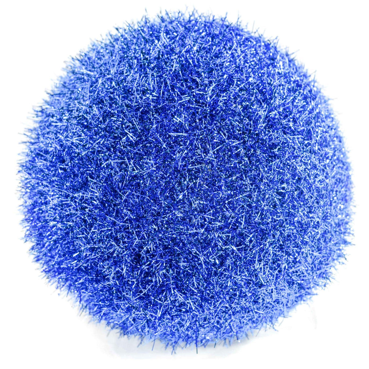 Blue Tinsel Ball Ornament - Lee Display