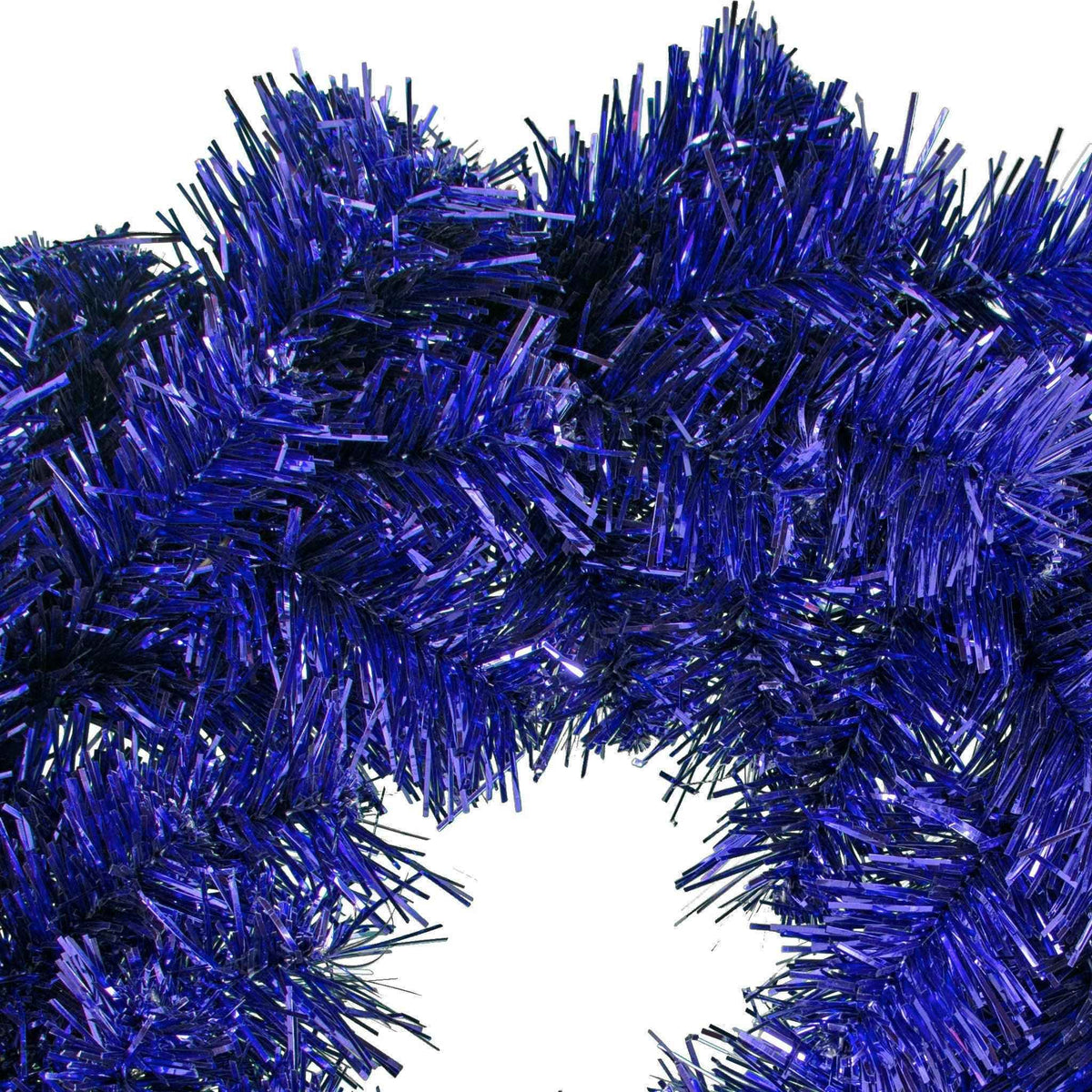 Blue Tinsel Christmas Wreaths - Lee Display