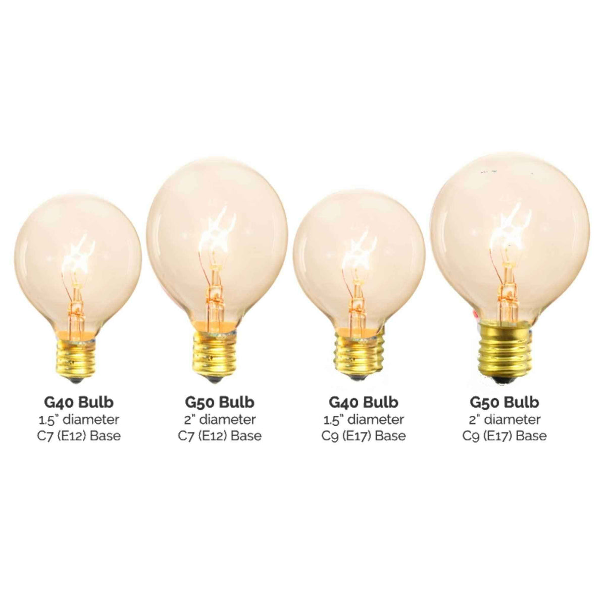 Clear G50 Globe Light Bulbs - Lee Display