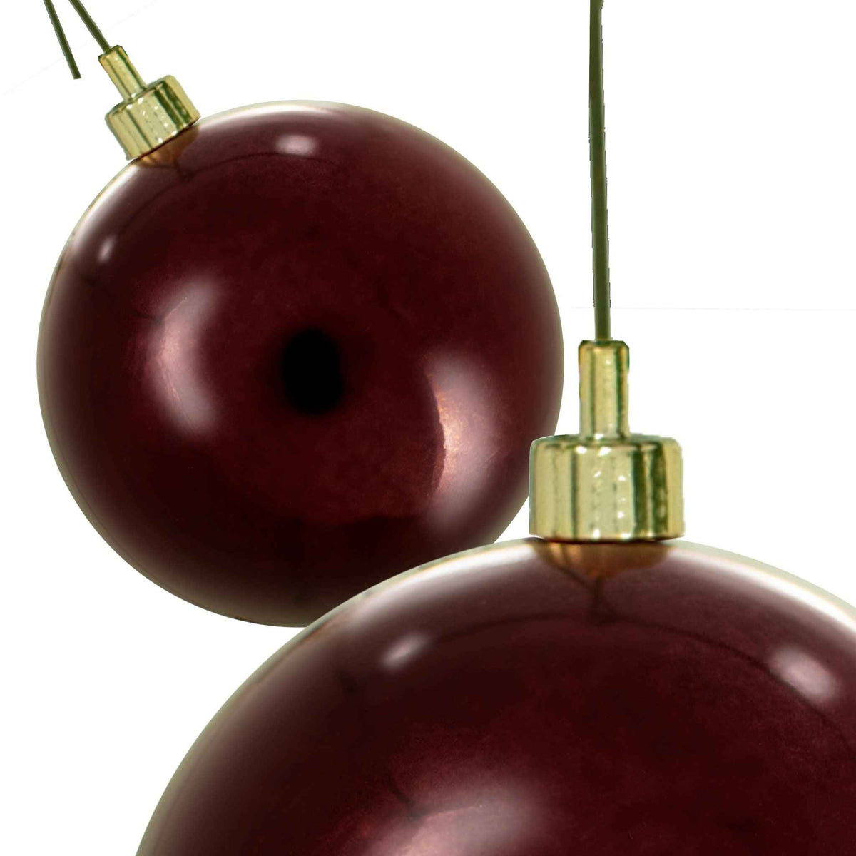 Dark Red Burgundy Ball Ornaments - Lee Display