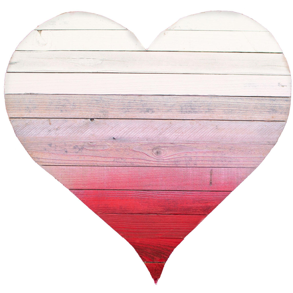 Lee Display's Valentine's Day Wood Heart with Fading Red to White Paint on sale now at leedisplay.com