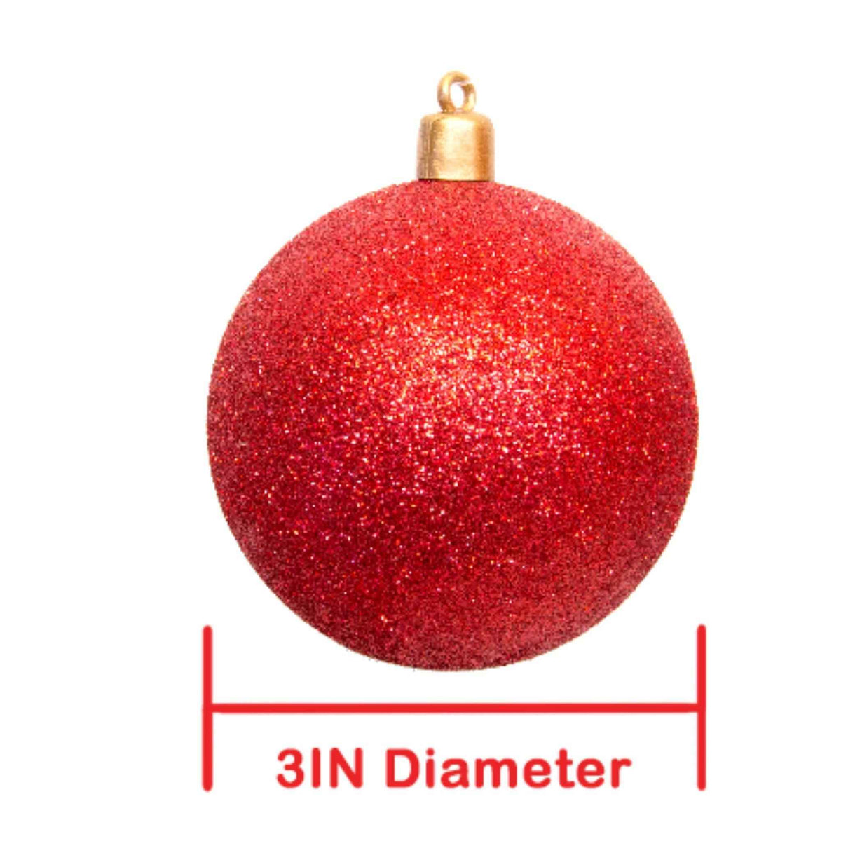 Glitter Red Ball Ornaments - Lee Display