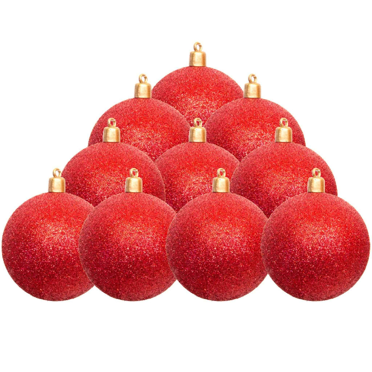 Glitter Red Ball Ornaments - Lee Display