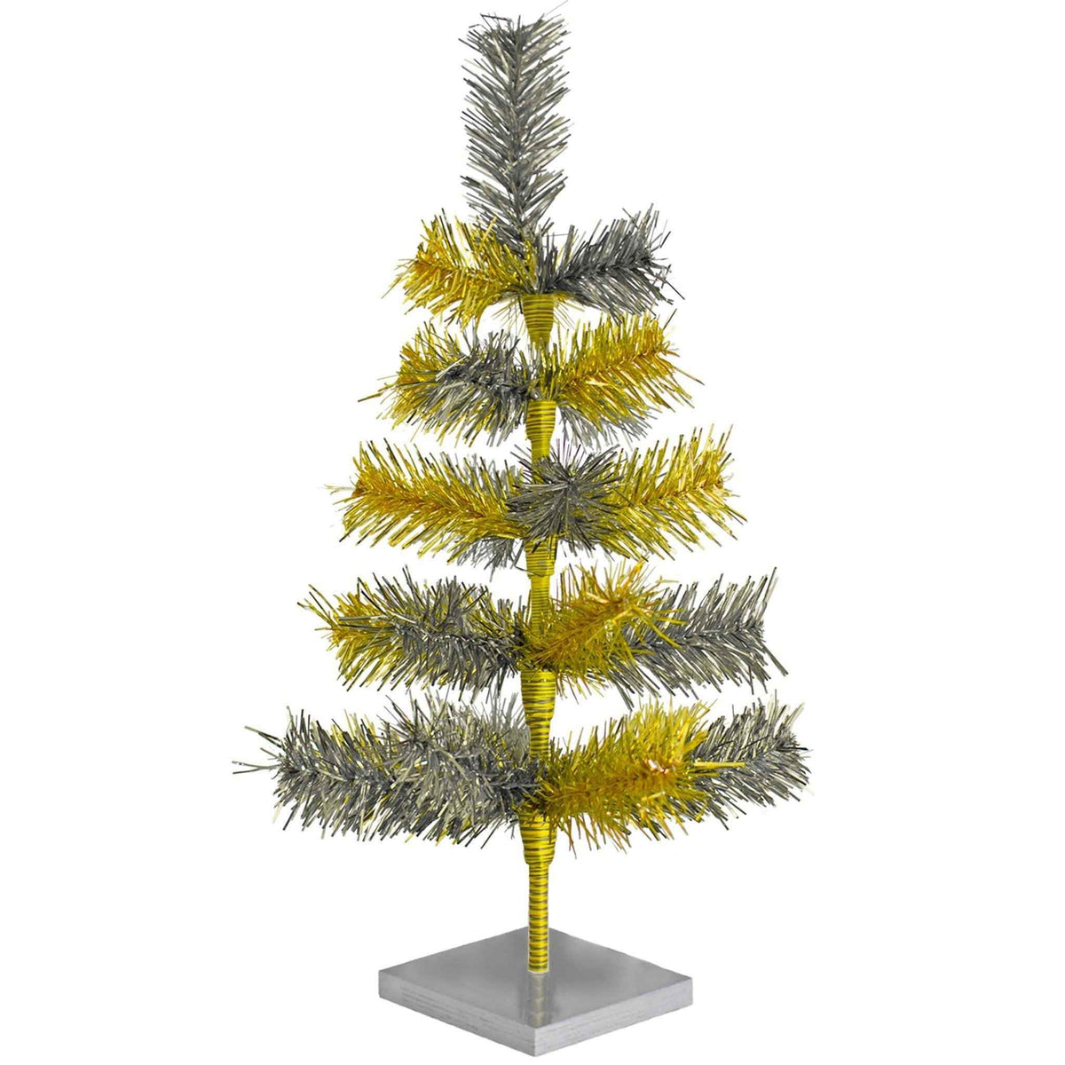 Gold & Silver Mixed Tinsel Christmas Tree - Lee Display
