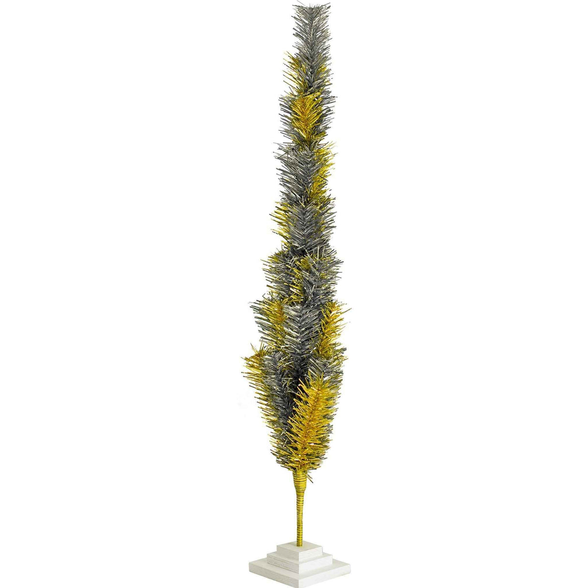 Gold & Silver Mixed Tinsel Christmas Tree - Lee Display