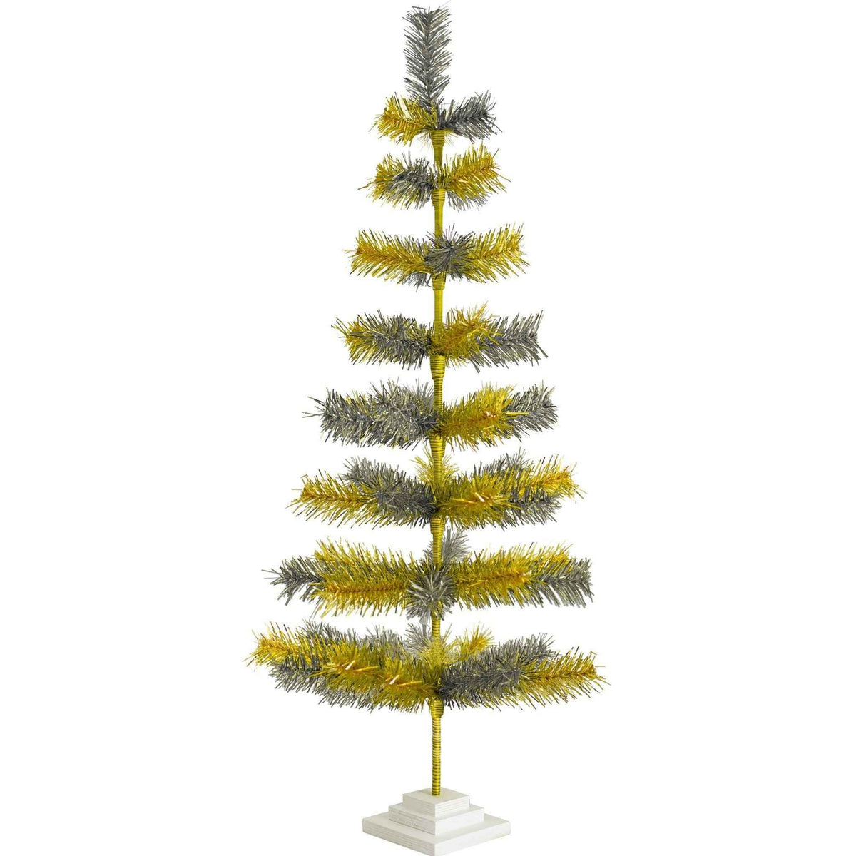 Gold & Silver Mixed Tinsel Christmas Tree - Lee Display
