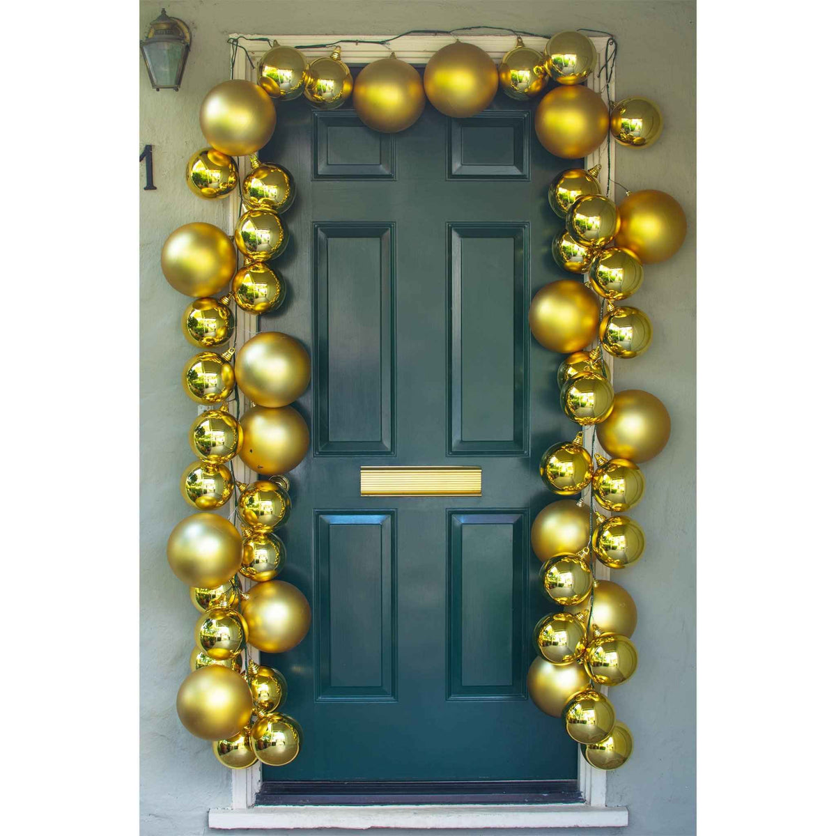 Gold Ball Ornament Garland Door Swag - Lee Display