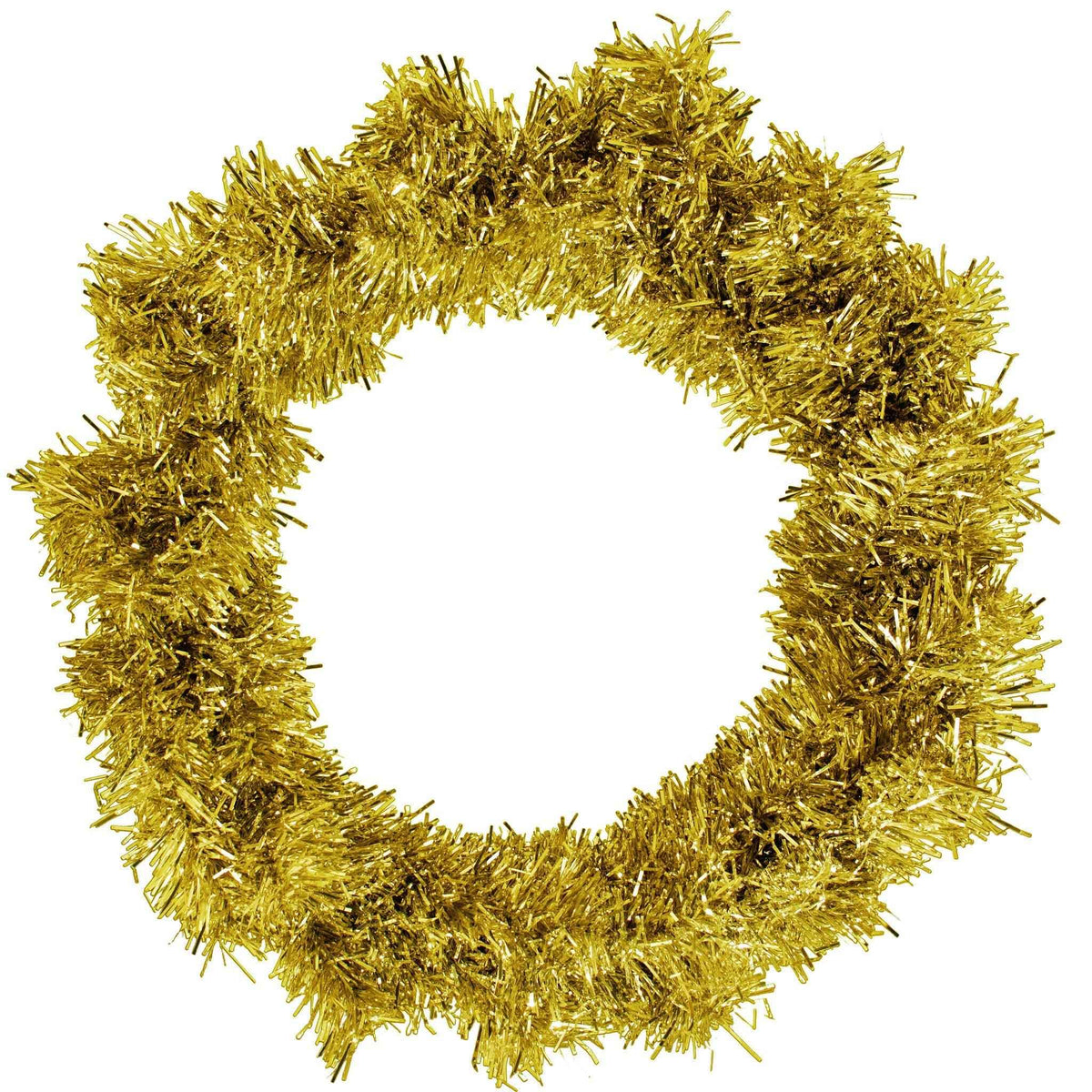 Gold Tinsel Christmas Wreaths - Lee Display