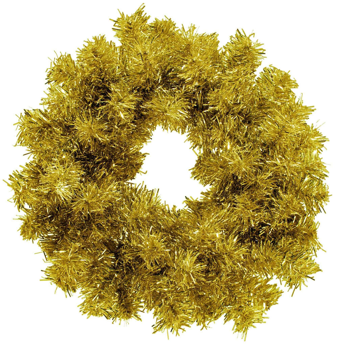 Gold Tinsel Christmas Wreaths - Lee Display
