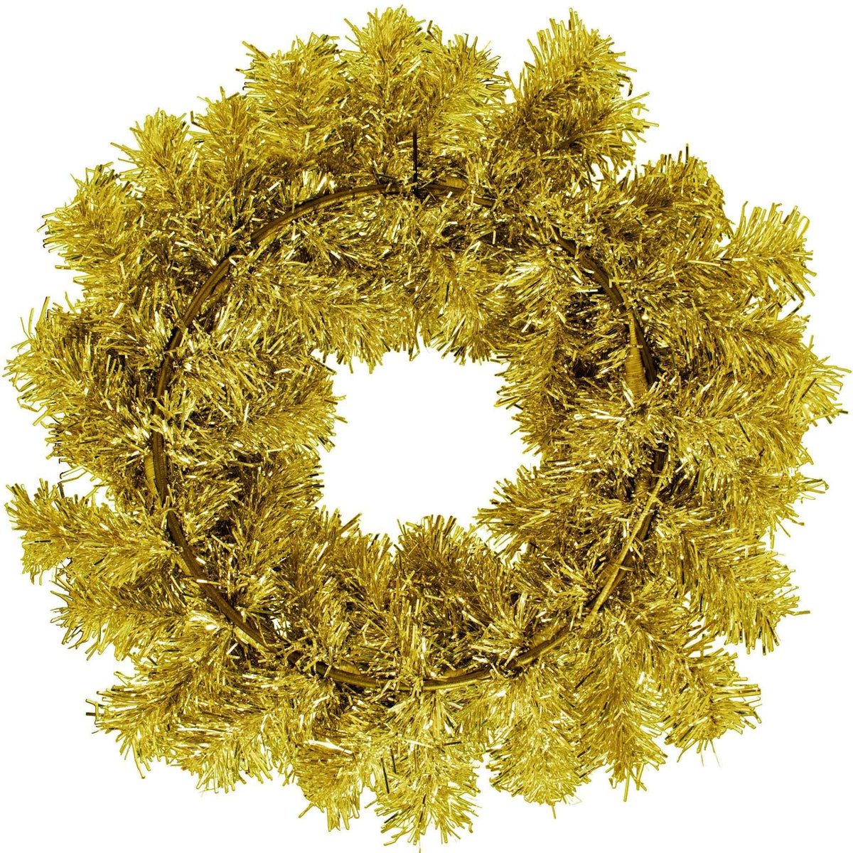 Gold Tinsel Christmas Wreaths - Lee Display