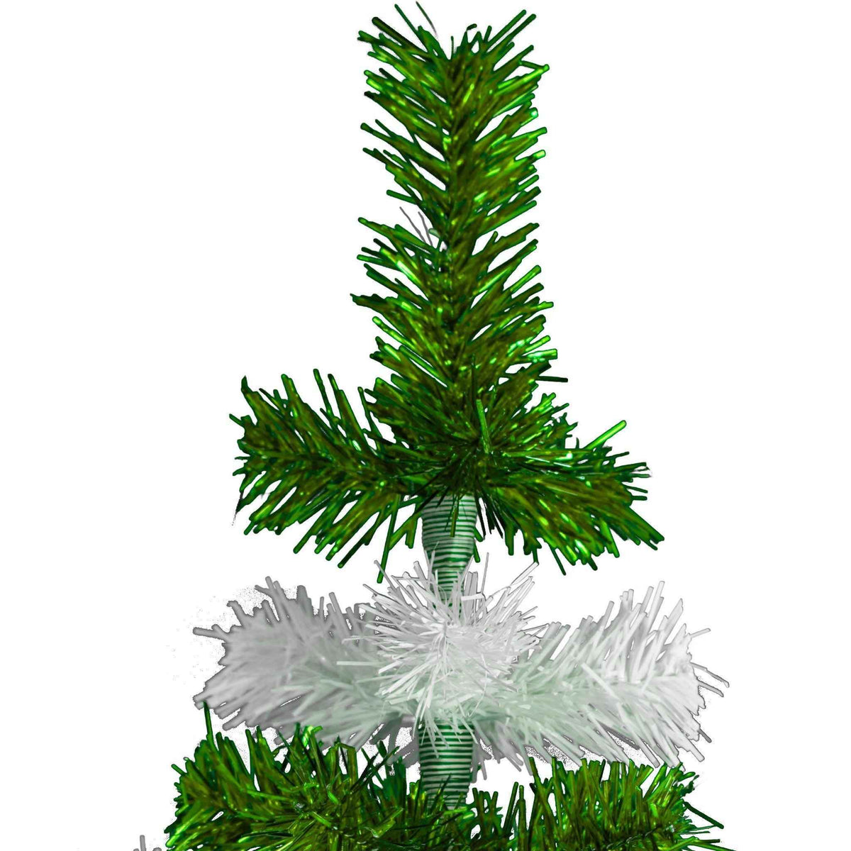 Green & White Layered Tinsel Christmas Tree - Lee Display