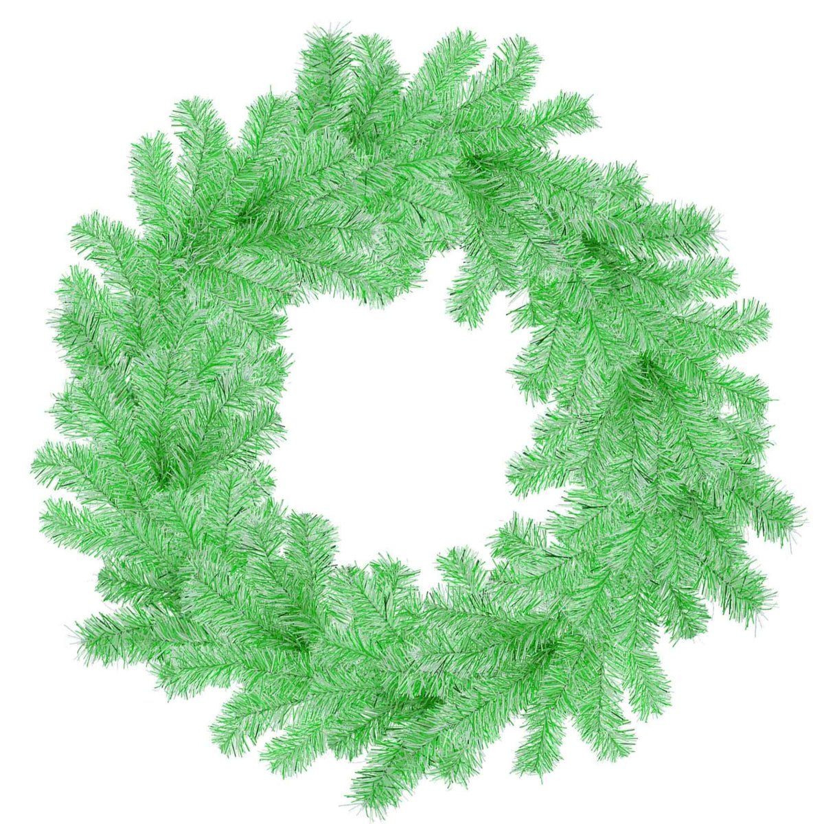 Green and White Tinsel Christmas Wreaths - Lee Display