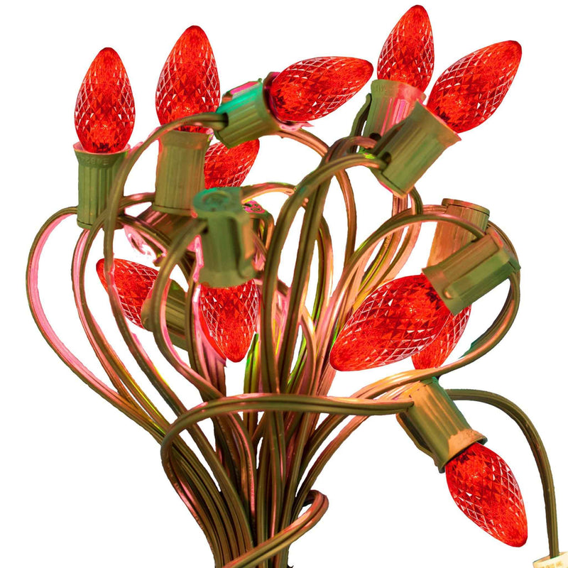 LED Faceted Red Light Bulbs - Lee Display