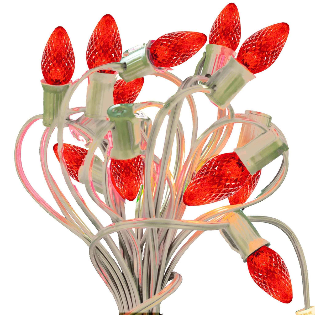 LED Faceted Red Light Bulbs - Lee Display