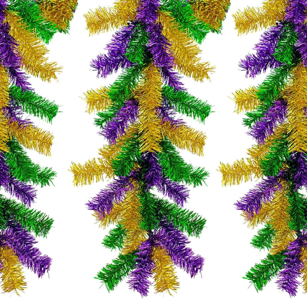 Mardi Gras Mixed Christmas Brush Garland - Lee Display