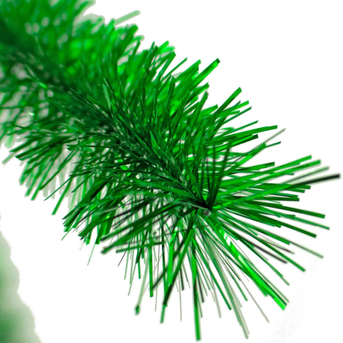 Metallic Green Tinsel Garland - Lee Display