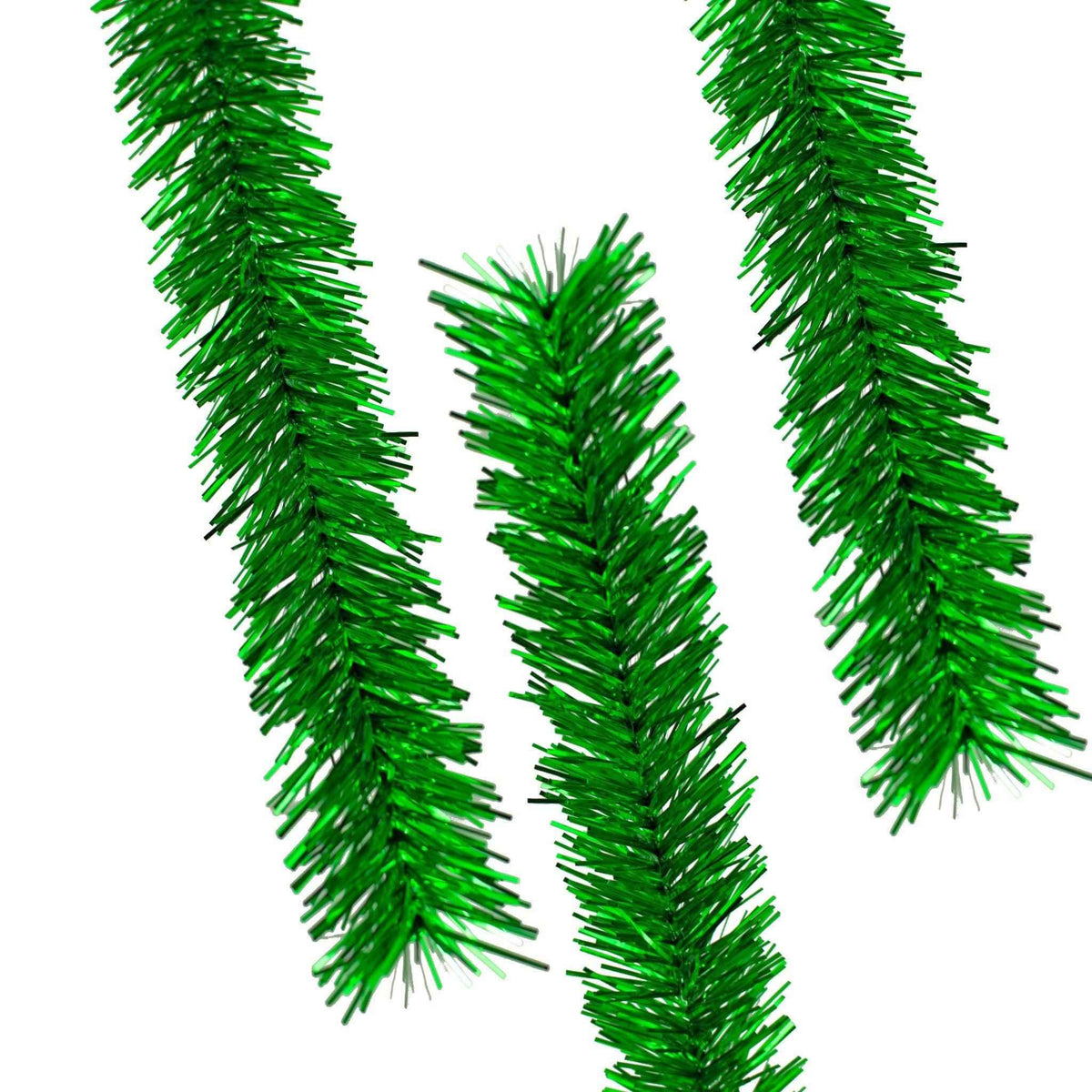 Metallic Green Tinsel Garland - Lee Display