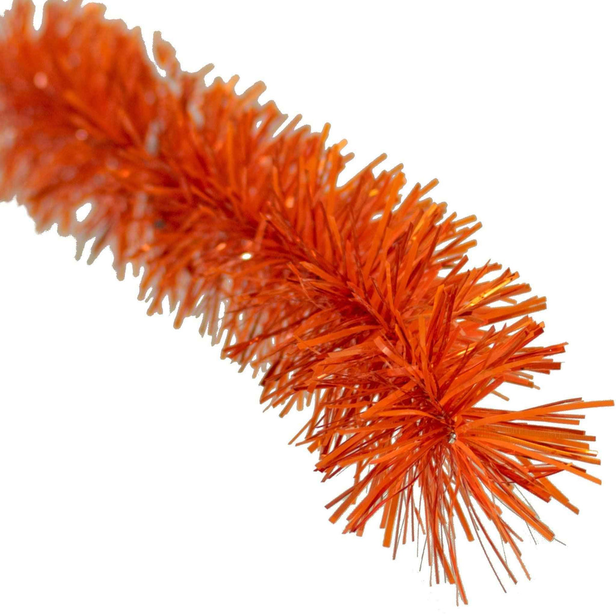 Metallic Orange Tinsel Garland - Lee Display