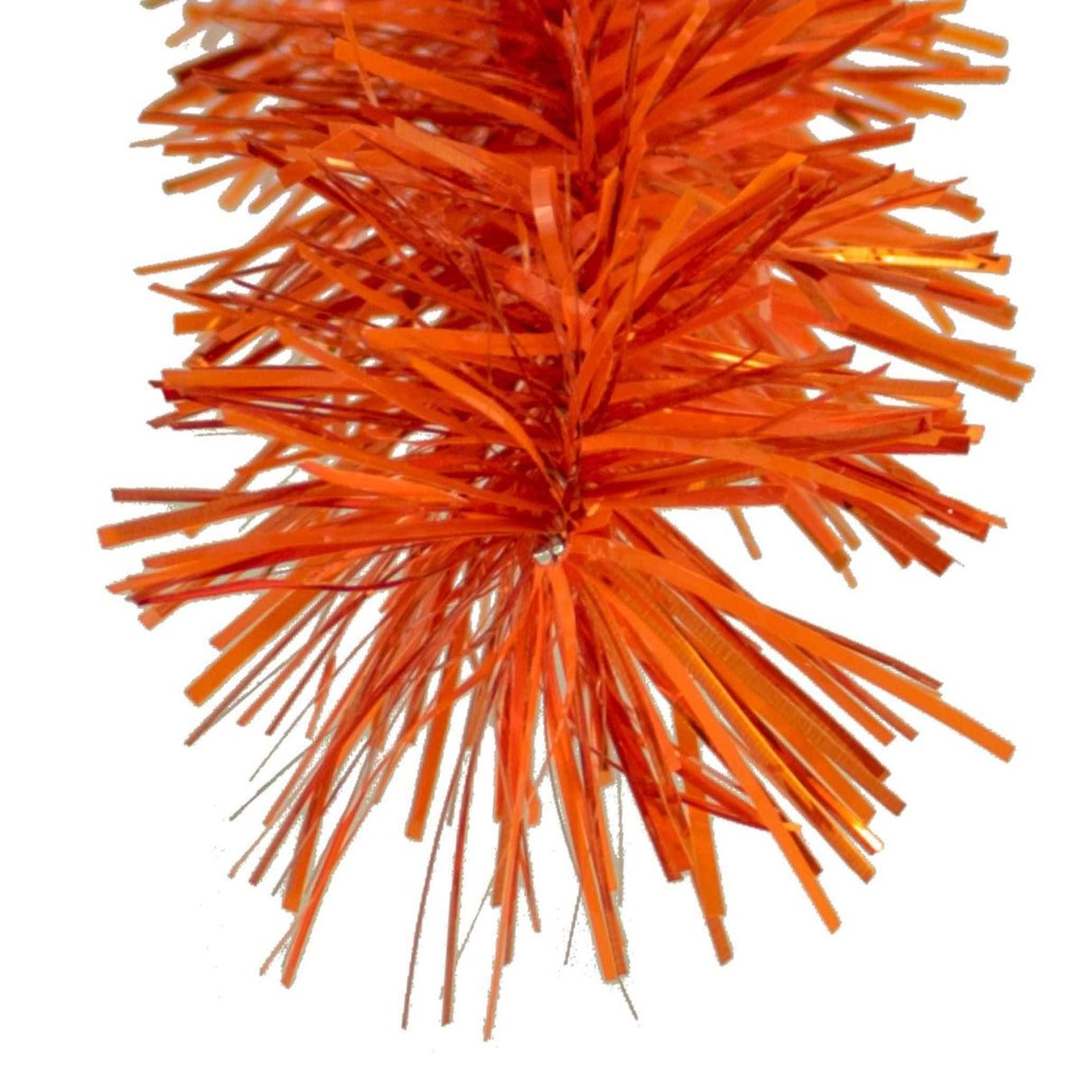 Metallic Orange Tinsel Garland - Lee Display