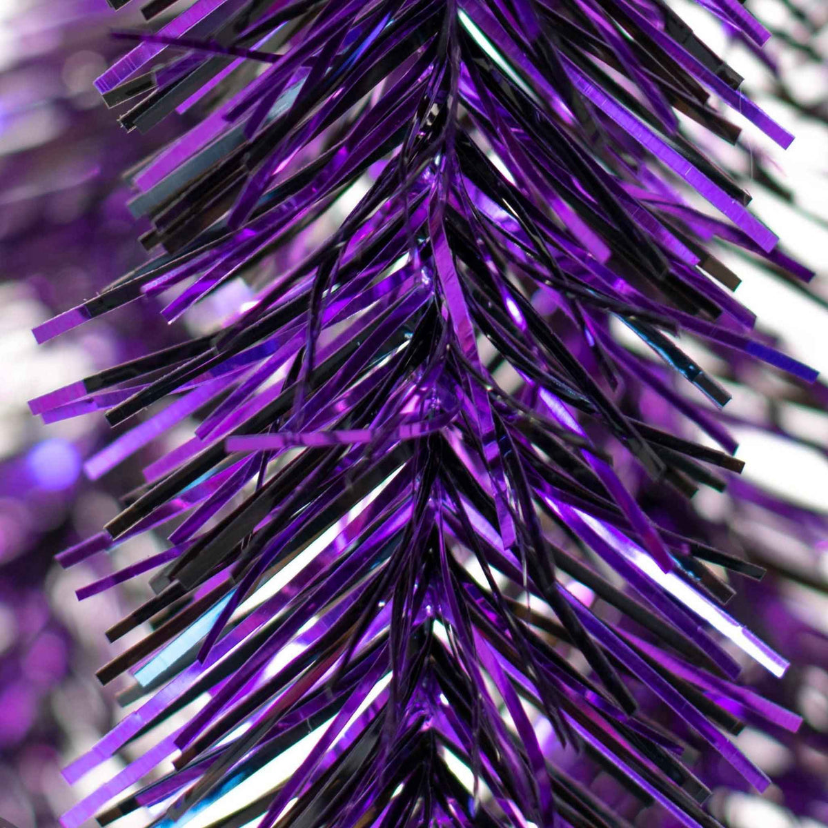 Metallic Purple & Black Tinsel Garland - Lee Display