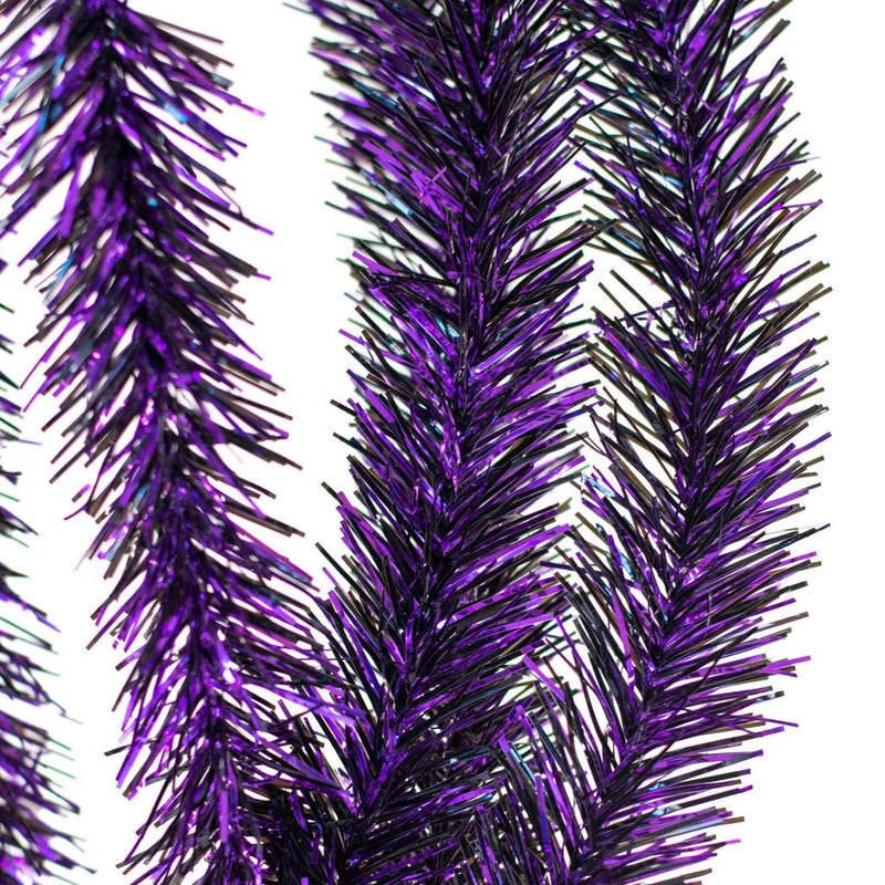 Metallic Purple & Black Tinsel Garland - Lee Display